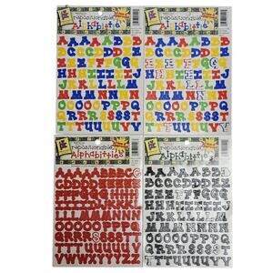 Provo Craft Alphabitties‎ Stickers 4 Sheets ABC 123 Multi Red Black Scrapbooking